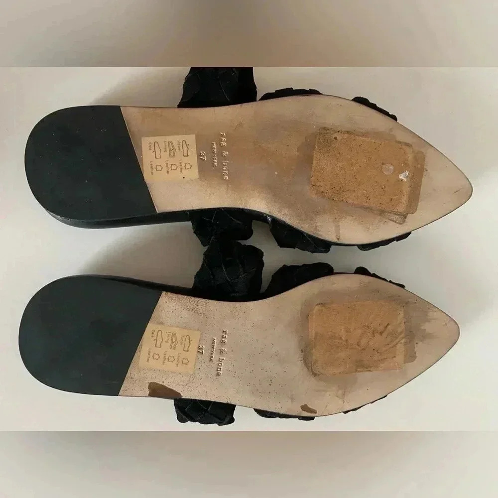 Nwob Rag & Bone Lewis Black Pointed Toe Leather S… - image 7